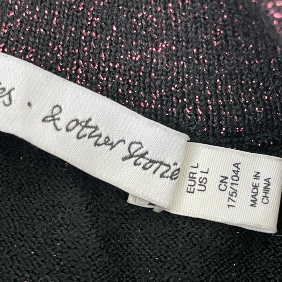 & Other Stories lurex Purple Sweater Wool metallic Large womens - Picture 3 of 8